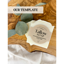 White Label Tallow Soap: Square / Blank / Lemon + Eucalyptus-6