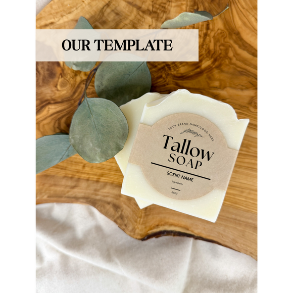 White Label Tallow Soap: Square / Blank / White Copal + Bergamot
