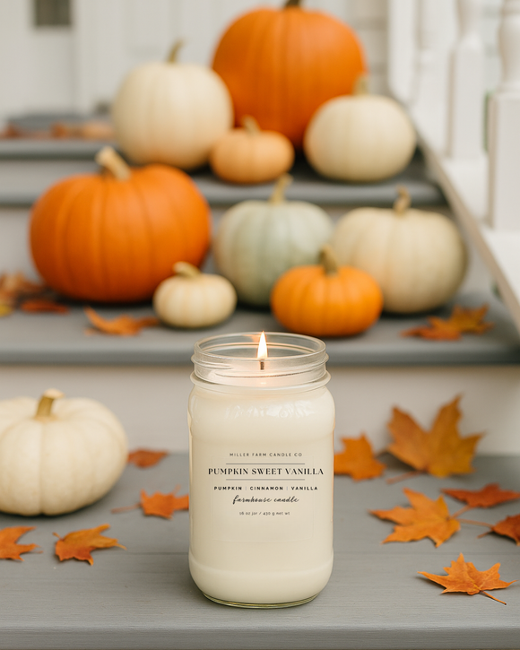 16 oz Farmhouse Jar Soy Candle | Seasonal & Classic Scents