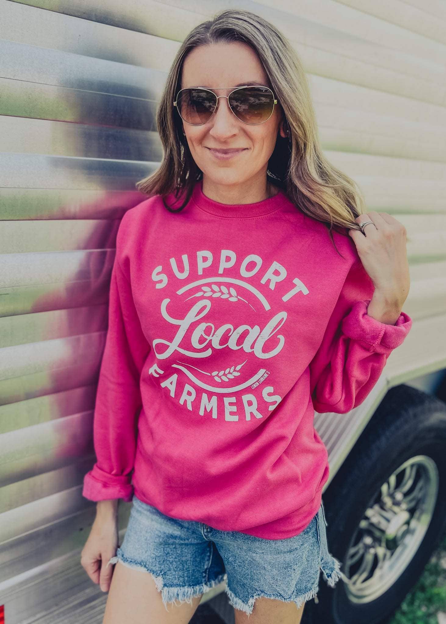 SUPPORT LOCAL FARMERS - Crewneck Sweatshirt 
